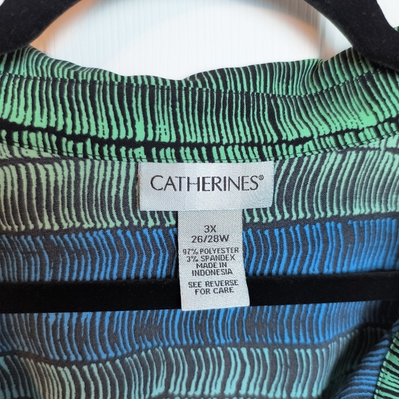 Catherines plus size blouse 3X 3/4 sleeve multicolor lightweight - Picture 4 of 8